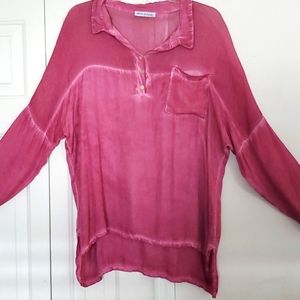 Dance in Paris by Carmon Boho Tunic Womens Size Large 100% Viscose Made in Italy